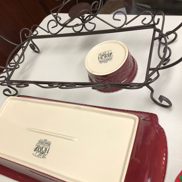 Home Interiors Retired Stoneware Berry Hospitality Serving Set - Picture 4 of 6